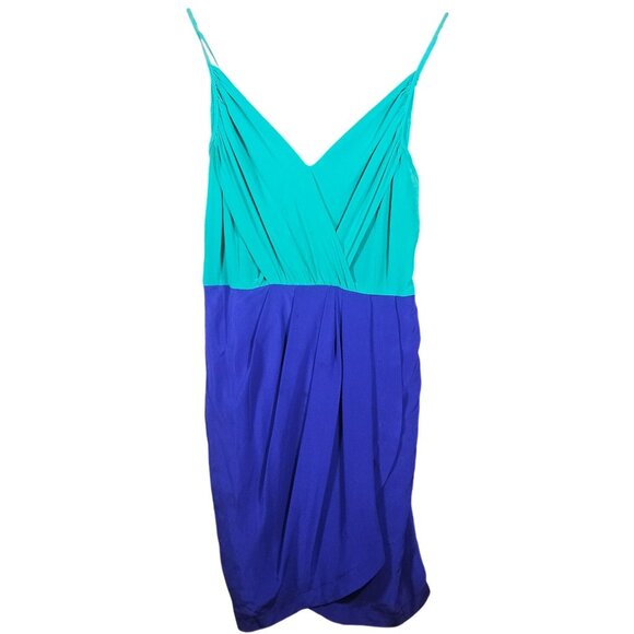 Yumi Kim Silk Colorblock Mini Dress S Dopamine Dressing Resortwear, Art-to-Wear - Picture 2 of 11